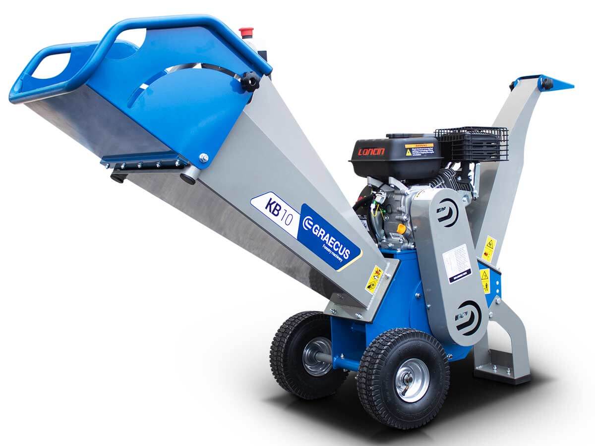Holzhäcksler Schredder 10cm mit 6,5PS Loncin Benzinmotor