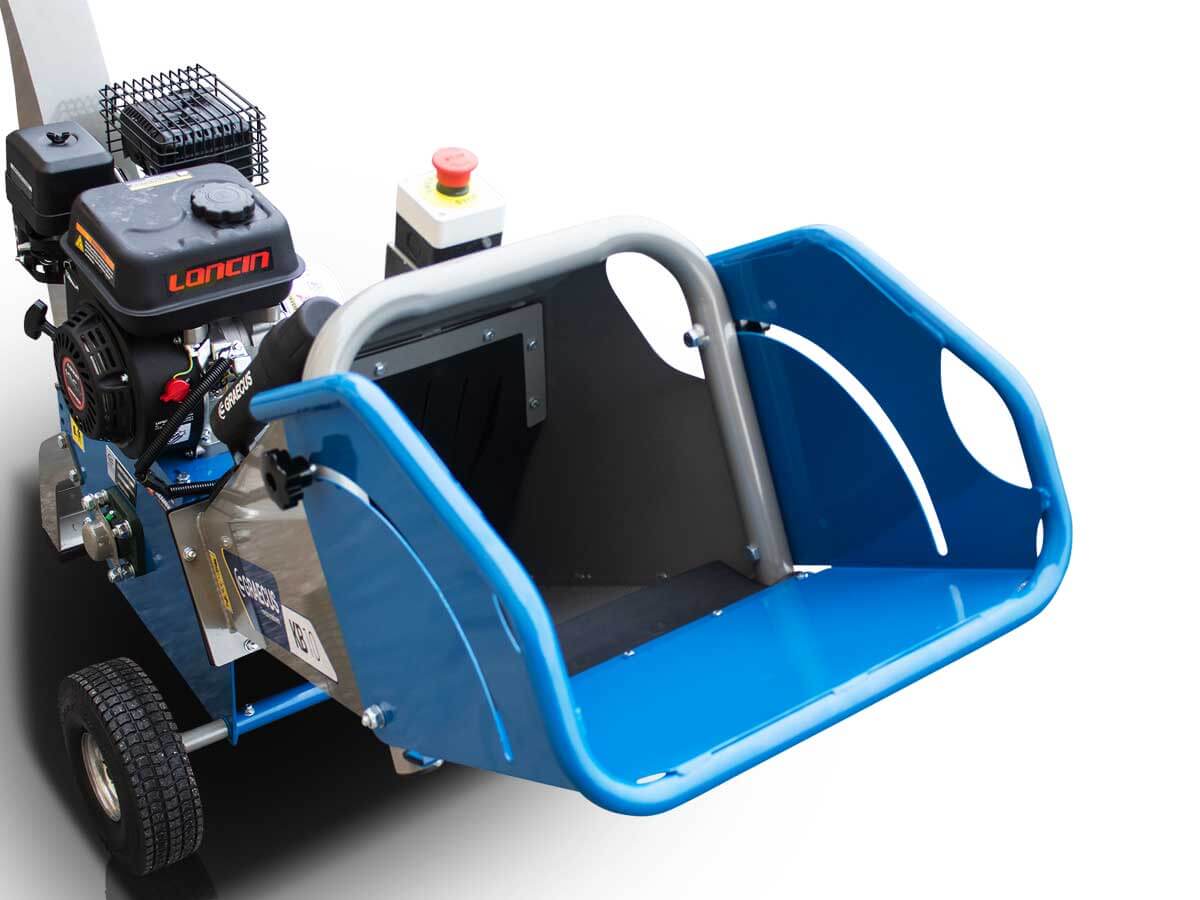 Holzhäcksler Schredder 10cm mit 6,5PS Loncin Benzinmotor