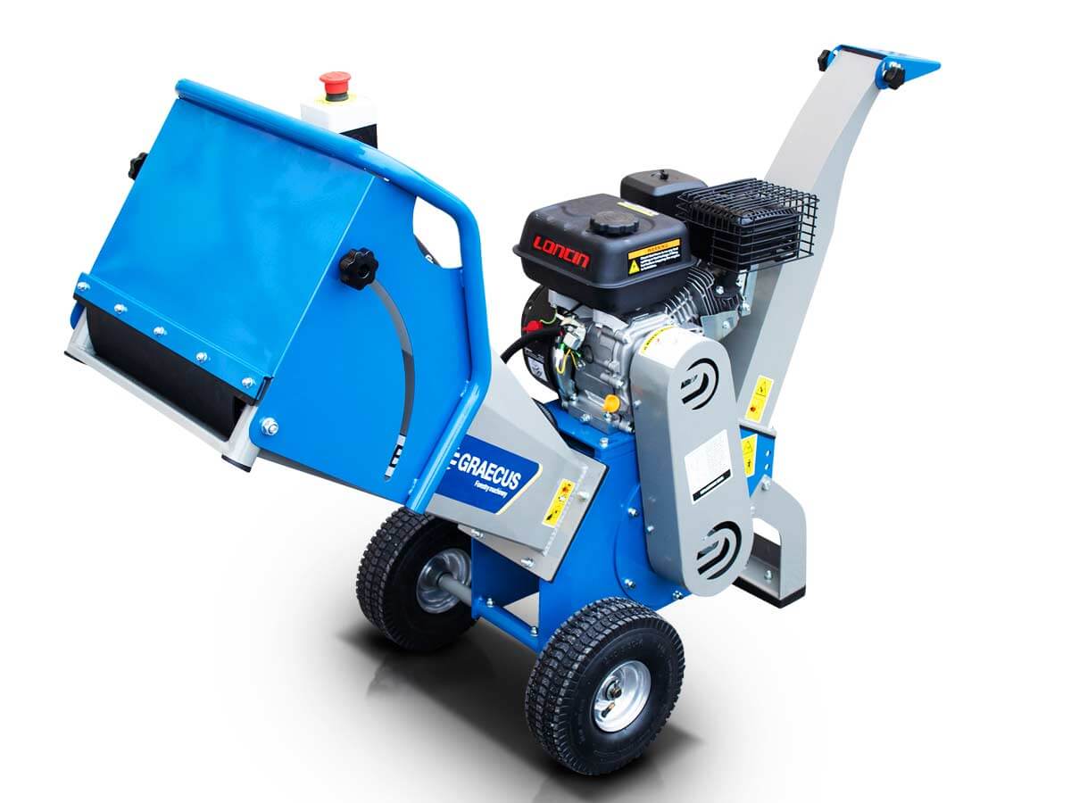 Holzhäcksler Schredder 10cm mit 6,5PS Loncin Benzinmotor