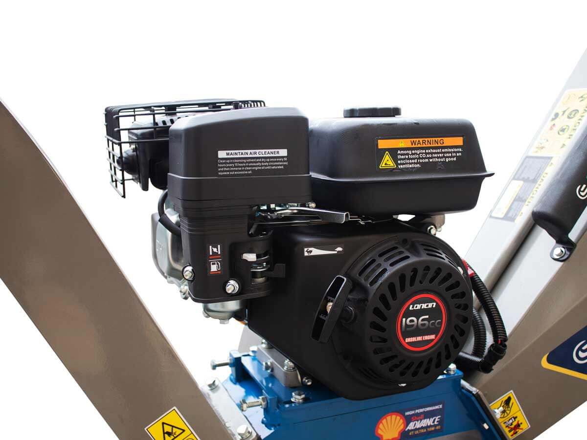 Holzhäcksler Schredder 10cm mit 6,5PS Loncin Benzinmotor